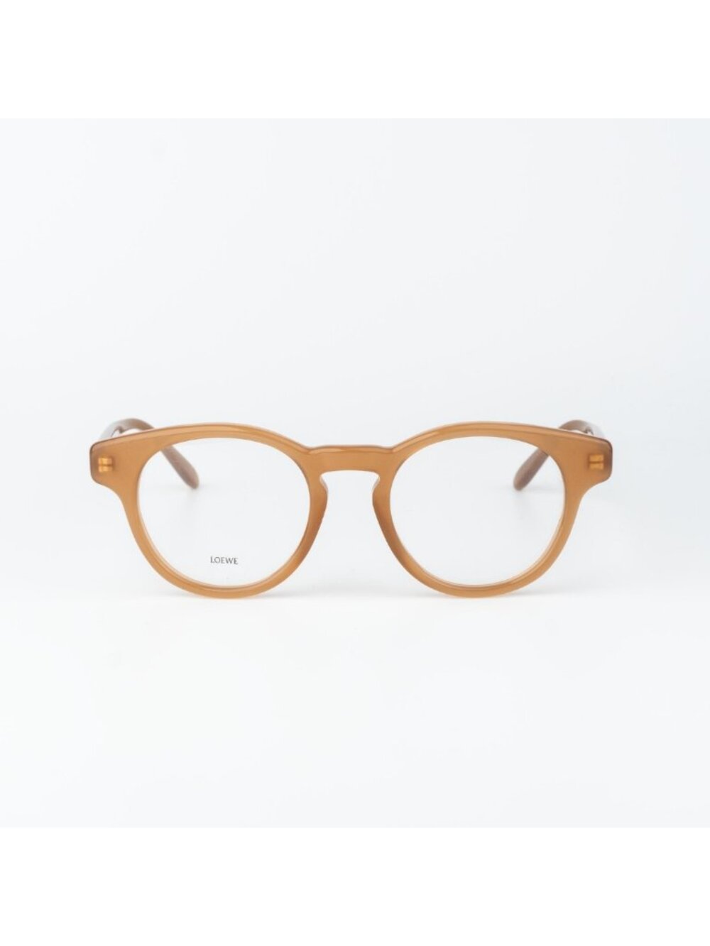 Loewe Men Eyeglasses Light Brown Demo Round LW50085I SLIM 047 NEW AUTHENTIC